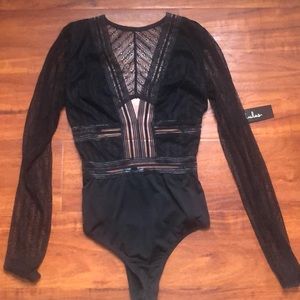 Lulu’s XS Black long sleeve bodysuit